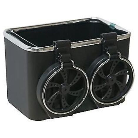 Boîte de rangement pour accoudoir de voiture avec porte-gobelet, organisateur multifonctionnel pour console centrale, noir