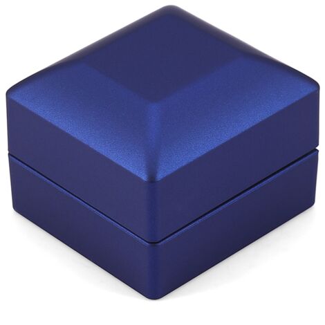 Boîte de rangement pour bagues éclairées par LED, présentoir à bijoux, cadeau bleu, à la mode