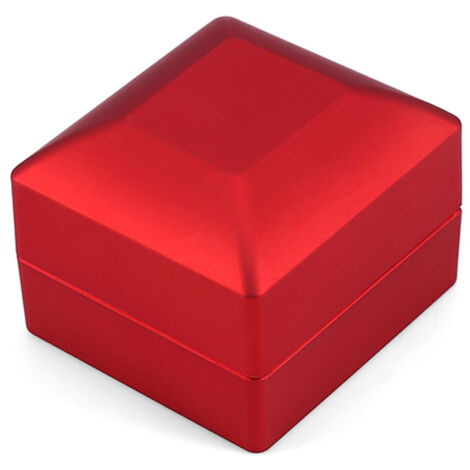 Boîte de rangement pour bagues éclairées par LED, présentoir à bijoux, cadeau rouge, à la mode