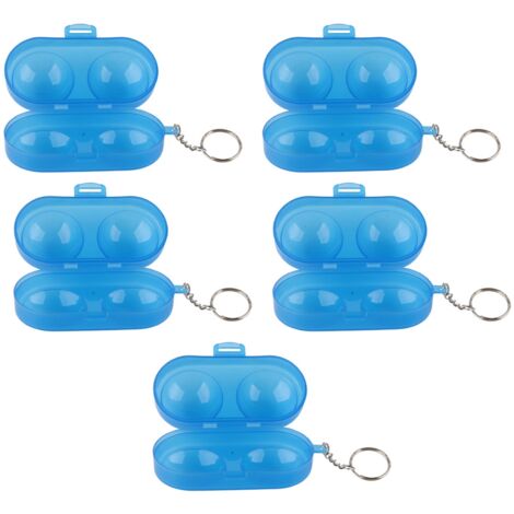 Boîte de rangement pour balles de ping-pong - 5 pièces - Porte-billes avec chaîne - Bleu