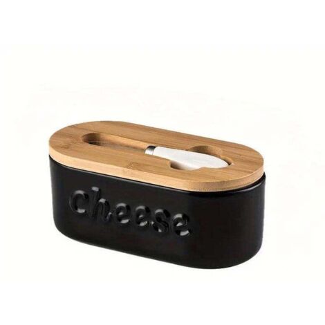 Boîte de rangement pour beurre avec couvercle, boîte à fromage, organisateur de cuisine hermétique noir