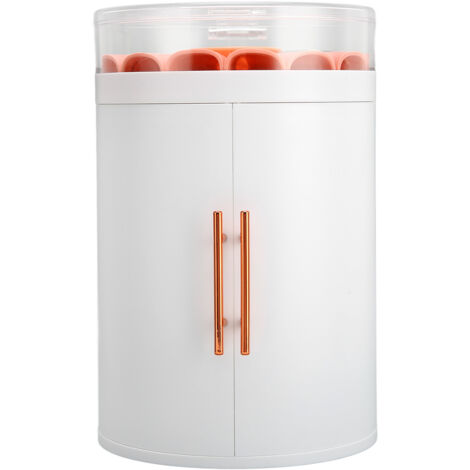 Boîte de Rangement pour Bijoux 5 Niveaux Grande Capacité 2 Portes Mini Armoire Cosmétique Blanche pour Ongles et Accessoires