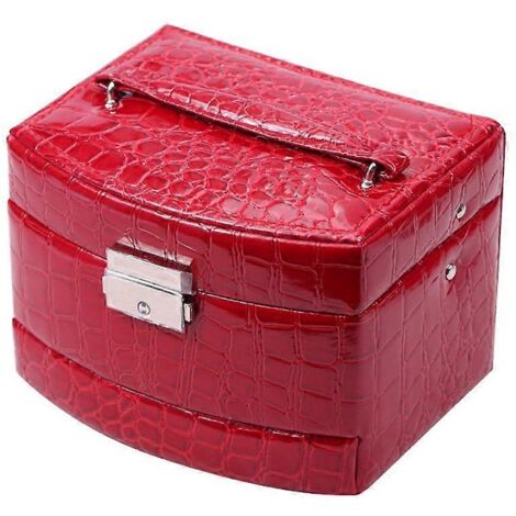 Boîte de rangement pour bijoux à 3 niveaux en PU pour boucles d'oreilles et bagues --