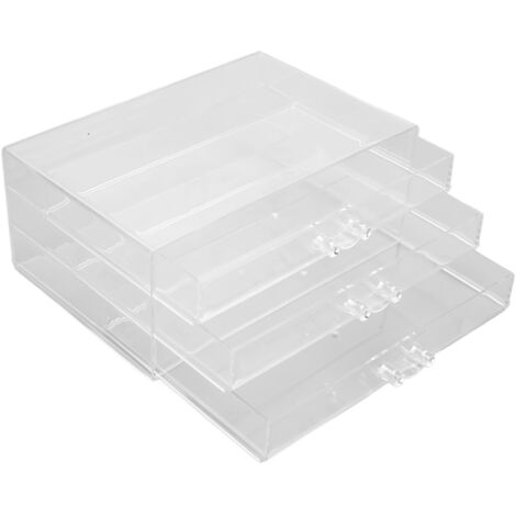 Boîte de Rangement pour Bijoux avec 3 Tiroirs en Acrylique - Organisation pour Accessoires et Maquillage