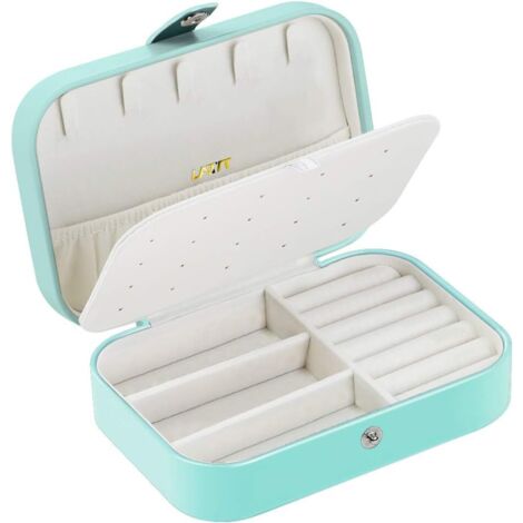 Boîte de rangement pour boîte à bijoux en cuir PU (vert),