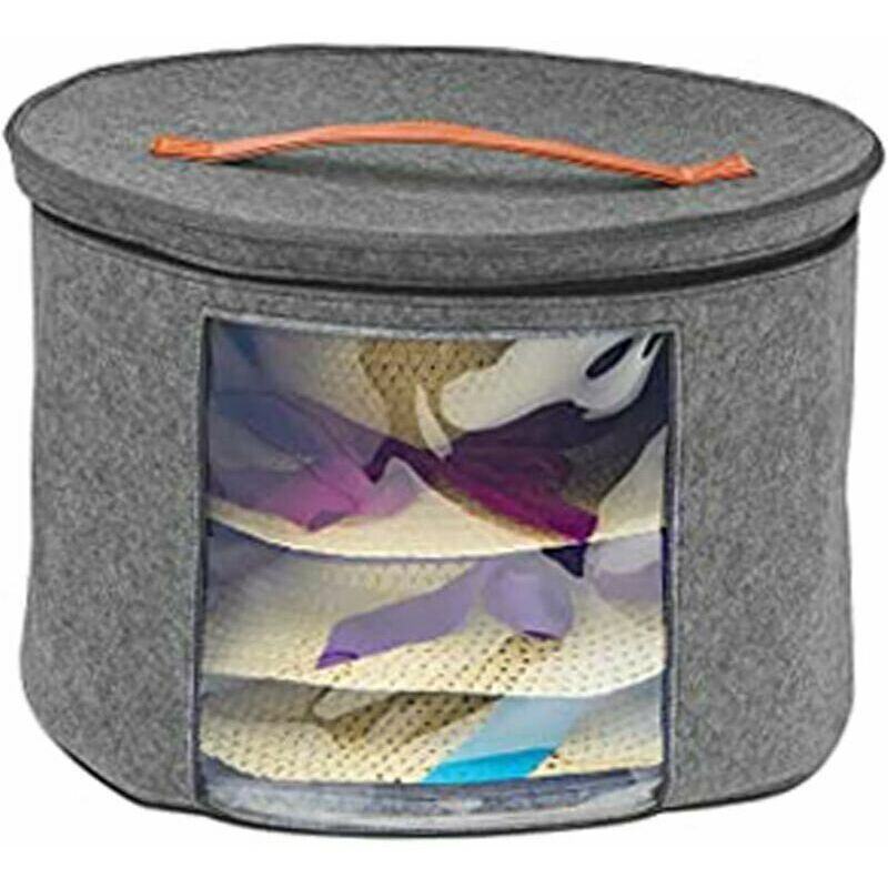 Boîte de rangement pour chapeau avec couvercles, grand sac de rangement pour chapeau rond pour femme