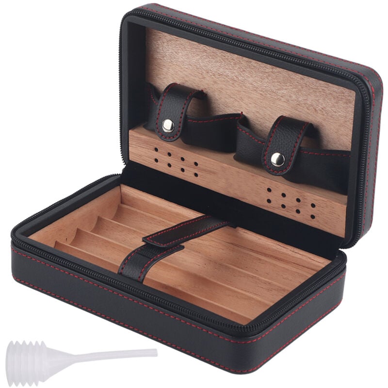 Boîte de rangement pour cigares de voyage portable en bois de cèdre (01)