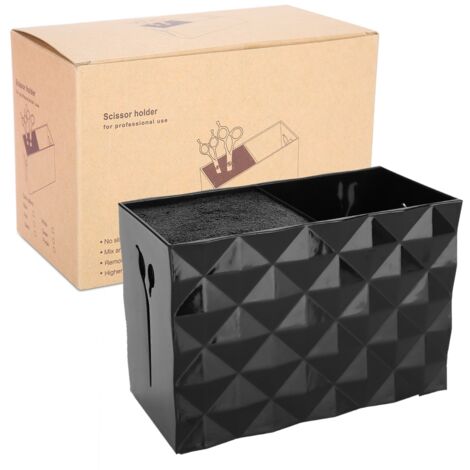 Boîte de Rangement pour Coiffure - Organisateur à Ciseaux, Peignes et Barrettes Noir