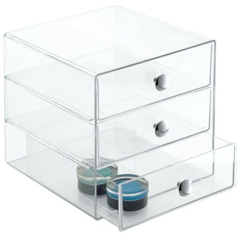 Boîte de rangement pour cosmétique 3 tiroirs - IDesign - Interdesign - Transparent
