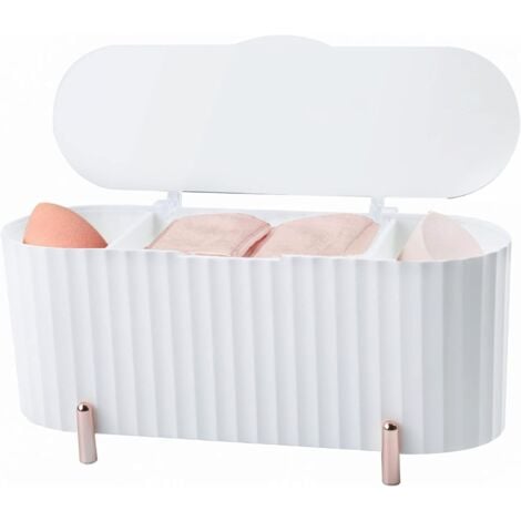 1x Pot à pinceau de maquillage, fil métallique, rangement cosmétique,  organiseur bureau, salle de bain HxD 10x8 cm, doré