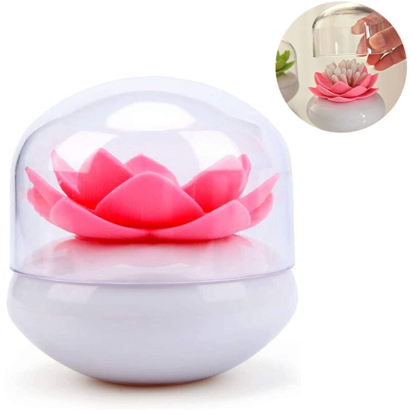Boîte de rangement pour cotons-tiges en forme de lotus, rangement cosmétique, boîte à cure-dents, décoration de salle de bain
