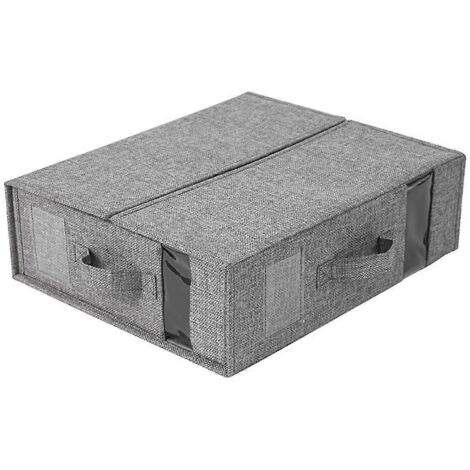 Boîte de rangement pour draps, organisateur de vêtements et de draps, gris