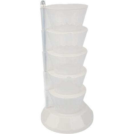 Boîte de Rangement pour Épices 5 Étages Transparente, Révolution 360° pour Sel, Sucre, Poivre avec Couvercles