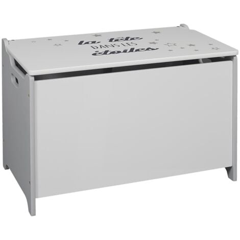 THE HOME DECO KIDS Boîte de rangement pour jouets en bois MDF avec motif tête étoilée