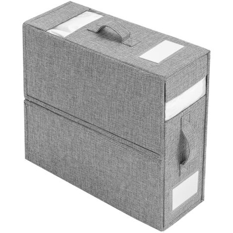 [Boîte de rangement pour la maison] Boîte de rangement de tissu pour draps, sets de lit, couvertures, vêtements, gris, 1 unité