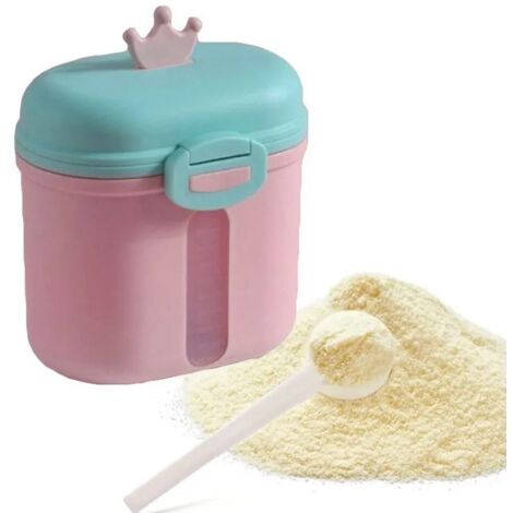 Boîte de Rangement pour Lait en Poudre Bébé, Grand Conteneur Portable avec Cuillère et Distributeur, Rose pour Nourrisson