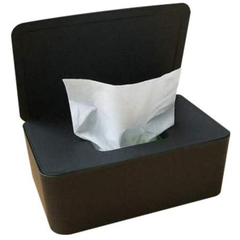 Boîte de rangement pour lingettes bébé avec couvercle, étanche et anti-poussière, idéale pour les lingettes humides ou sèches, distributeur pratique pour visières et masques.