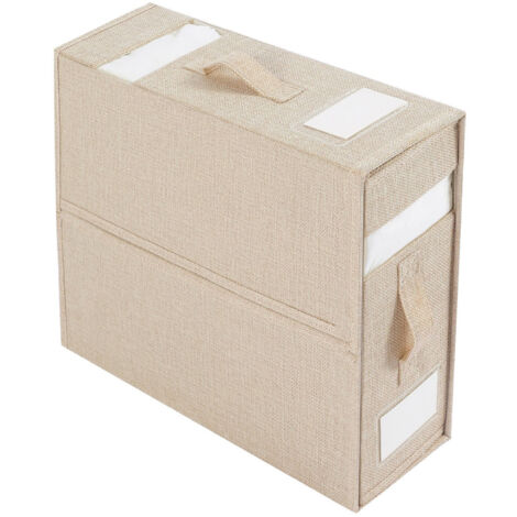 Boîte de rangement pour lit [Andre Online] (crème) pour draps, housses, couettes et textiles
