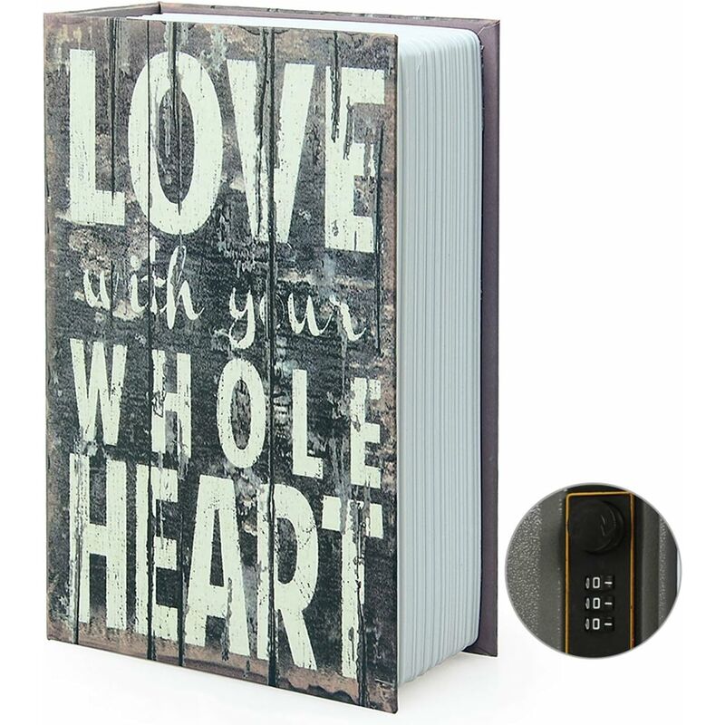 Lablanc - Boîte de Rangement pour Livre de détournement, Coffre-Fort Secret pour Dictionnaire avec Serrure/clé à Combinaison de sécurité