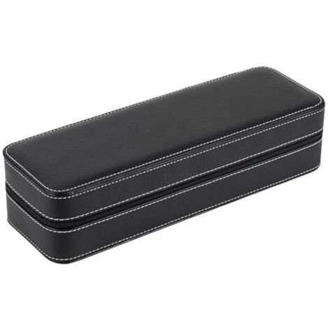 Boîte de rangement pour montres et bijoux, avec 6 compartiments pour montres, élégant étui de voyage pour accessoires et gadgets, idée cadeau