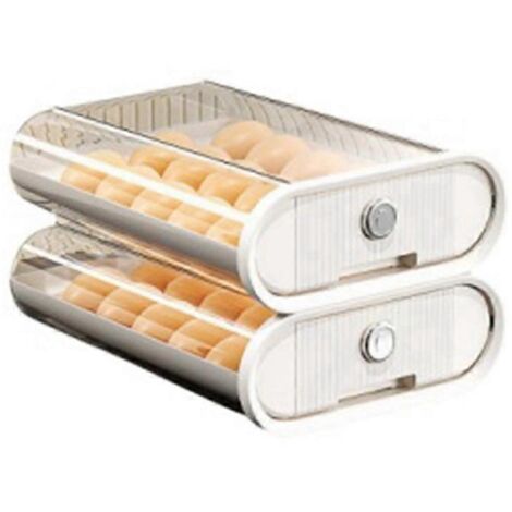 Boîte de rangement pour œufs, étagère à œufs anti-odeurs, étagère à œufs empilable, rangement C--