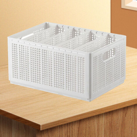 Boîte de rangement pour pantalons Modulable Blanc pur [Coffre à vêtements divisé] [Large 5 compartiments]