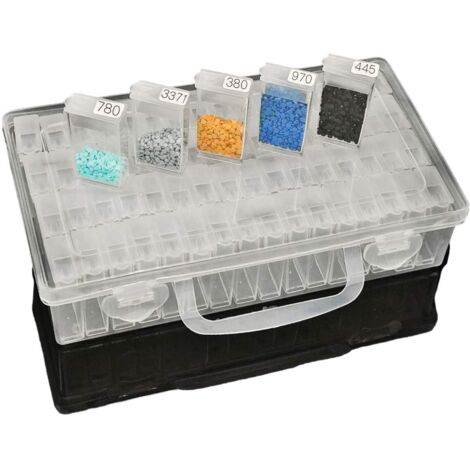 Boîte de rangement pour peinture diamant et perles, organisateur 64 compartiments modèle 003S