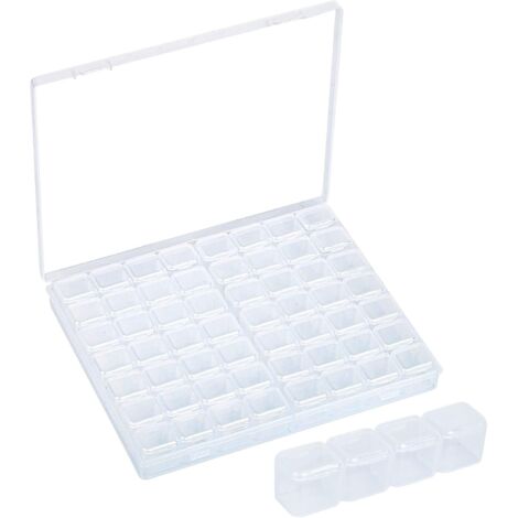 Boîte de rangement pour perles de peinture diamant avec 56 compartiments et insert transparent amovible
