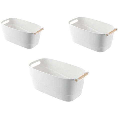 Boîte de rangement pour petits objets de bureau, panier de rangement, cuisine, salon, blanc