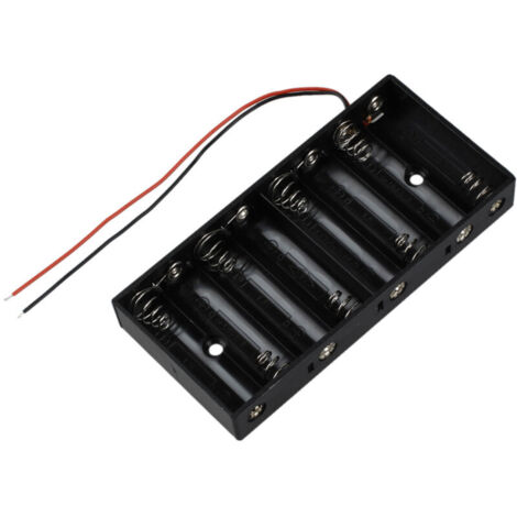 Boîte de Rangement pour Piles 12V 8 x 1.5V AA avec Câble et Étui en Plastique