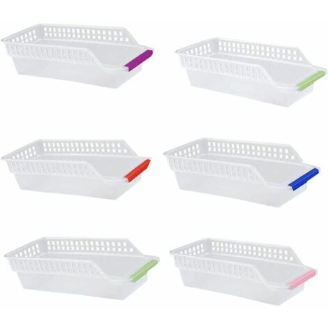 Boîte de rangement pour réfrigérateur, 6 pièces Boîte de rangement en plastique PP Boîte de rangement durable pour réfrigérateur empilable Boîte de rangement pour réfrigérateur de cuisine Fruits