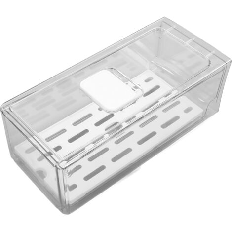 Boîte de Rangement pour Réfrigérateur avec Plateau Égouttoir - Conteneur à Fruits 11x14x30cm