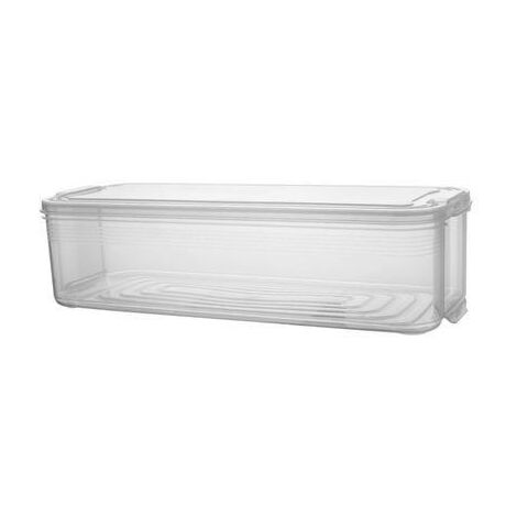 Boîte de rangement pour réfrigérateur, conteneurs pour réfrigérateur à piles, réfrigérateur à piles en plastique transparent avec couvercles pour garder au frais et conserver le poisson, la viande, le