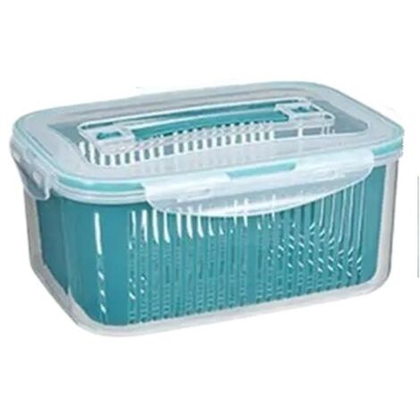 Boîte de rangement pour réfrigérateur et congélateur – Organiseur de frigo – Conteneur pour fruits et légumes avec panier égouttoir – Organiseur de cuisine et garde-manger (700 ml)