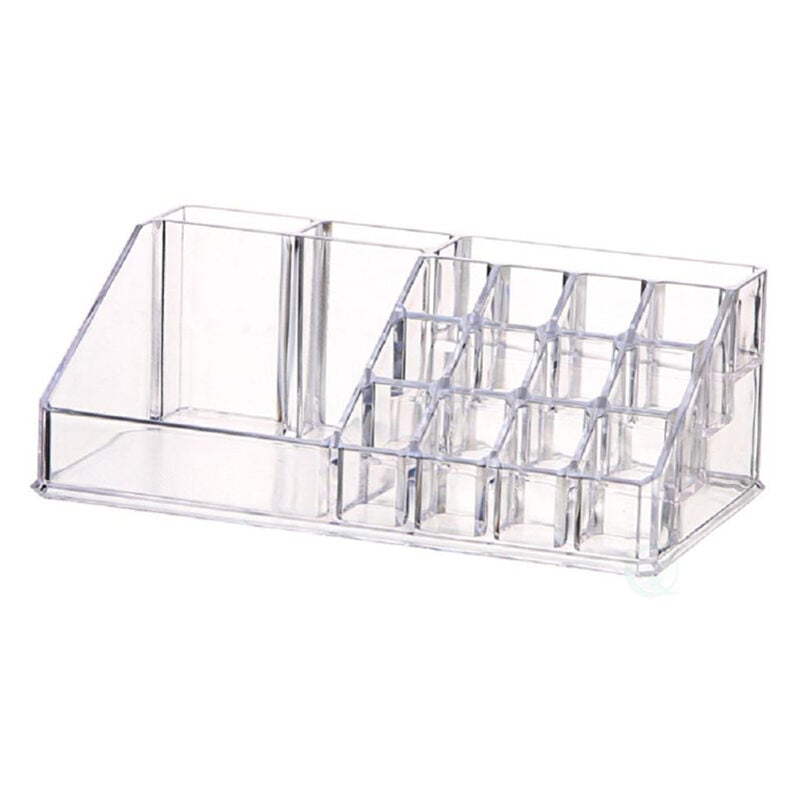 Fei Yu - Boîte de rangement pour rouge à lèvres, boîte de rangement en acrylique transparent à 16 grilles, présentoir pour rouge à lèvres épaissi