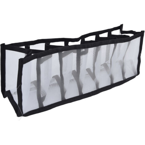 Boîte de Rangement pour Sous-vêtements 7 Compartiments - Organisateur Pliable pour Culottes, Chaussettes et Soutiens-gorge