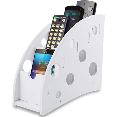Boîte de rangement pour stylos et crayons en plastique et bois, support mural, organiseur multimédia amovible, boîte de rangement blanche