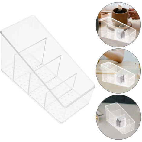 Boîte de rangement pour thé et café, boîte de rangement pour sachets de thé et de sucre, ensemble en plastique transparent (1 ensemble)