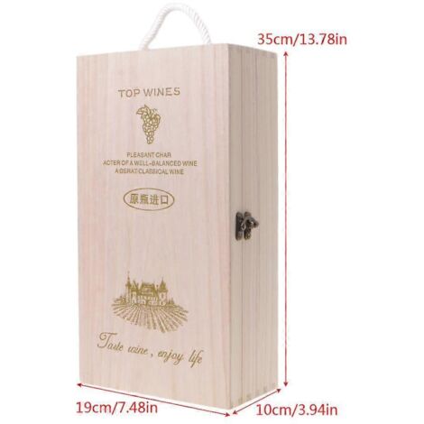 Boîte de Rangement pour Vin Rouge en Pin de Fabricants Haut de Gamme - Idéal pour Cadeaux et Transport