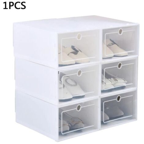 Boîte de rangement PP Boîte à chaussures en plastique Boîte à chaussures pliable domestique 23.5x33.5x13cm