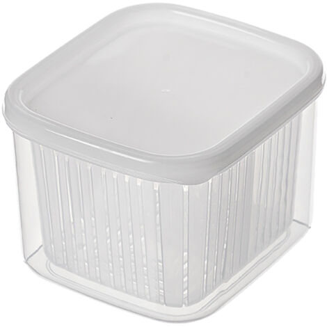 Boîte de Rangement Réfrigérateur 2 Compartiments pour Légumes Oignons Ail Gingembre Transparente Organisateur Cuisine