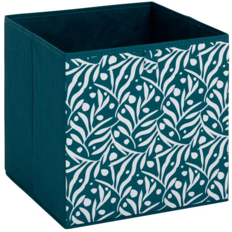 Boîte de Rangement Réversible "Lauria" 31x31cm Bleu Pétrole
