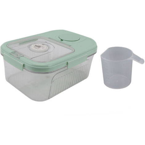 Boîte de Rangement Riz Airtight 10kg - Récipient Alimentaire pour Céréales et Pâtes, Seau de Stockage Grande Capacité Vert pour Cuisine