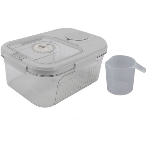 Boîte de Rangement Riz Hermétique 10kg - Récipient Alimentaire Sec pour Cuisine, Dispenseur Céréales et Riz, Seau de Stockage Blanc Grande Capacité