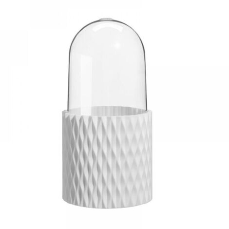 Boîte de rangement rotative avec couvercle, support de rangement rotatif à 360 degrés, avec couvercle anti-poussière, convient pour le rangement sur le comptoir de la salle de bain et sur un bureau.