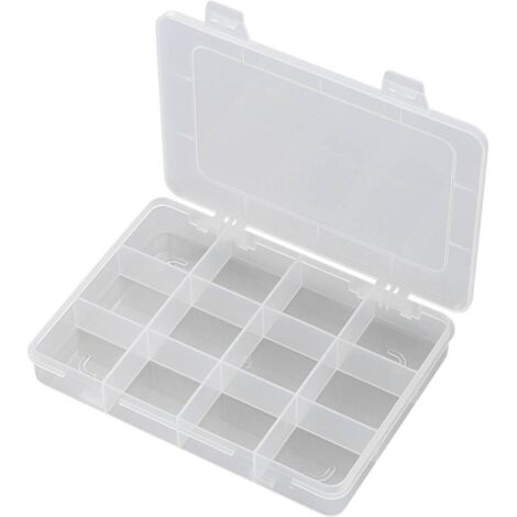 BOÎTE DE RANGEMENT SÉPARATIONS FIXES TRU COMPONENTS E-110 1566600 (L X L X H) 184 X 124 X 25 MM NOMBRE DE COMPARTIMENTS: