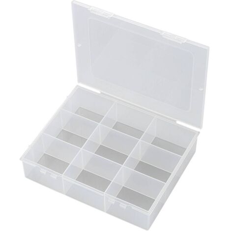 BOÎTE DE RANGEMENT SÉPARATIONS FIXES TRU COMPONENTS E-112-1 1565067 (L X L X H) 190 X 145 X 42 MM NOMBRE DE COMPARTIMENT