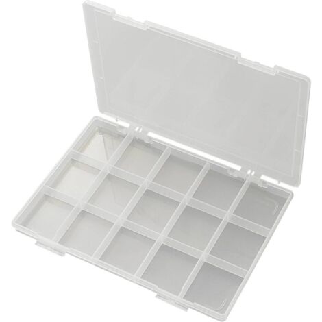 BOÎTE DE RANGEMENT SÉPARATIONS FIXES TRU COMPONENTS EKB-103 1566890 (L X L X H) 285 X 209 X 23 MM NOMBRE DE COMPARTIMENTS: 15 1