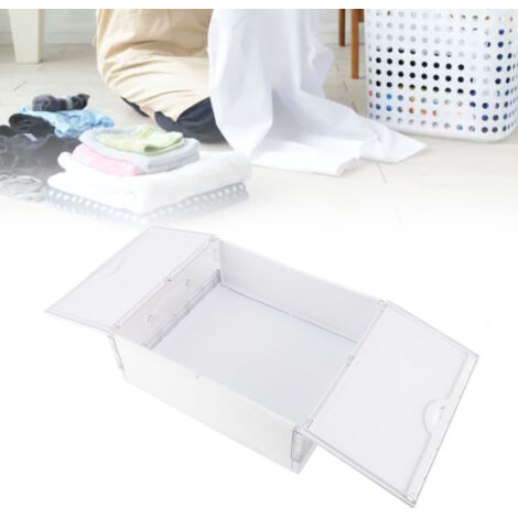 Boîte de rangement sous lit [en plastique transparent et foldable] + 1162g + ABS + avec couvercle + compartiment à vêtements + pour salon/bureau
