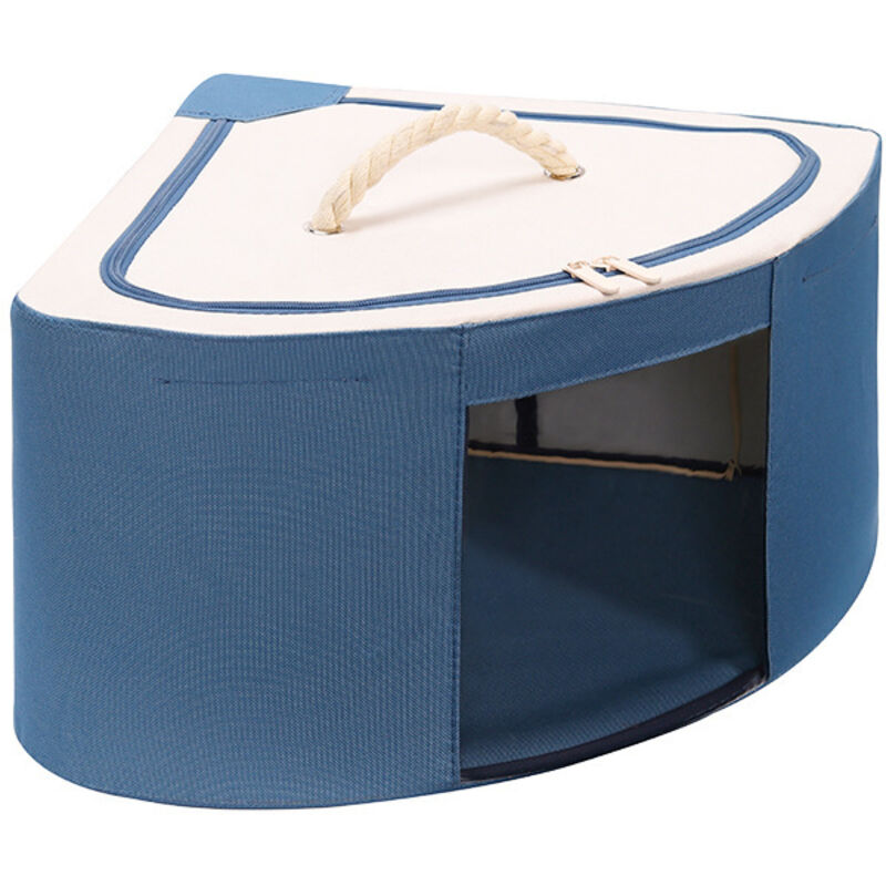 Boîte de rangement sous lit, en tissu Oxford épais, pliable, en forme d'éventail, avec poignée zippée.